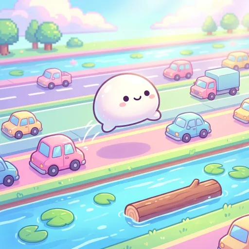 Mochi Hop - free road-crossing arcade game